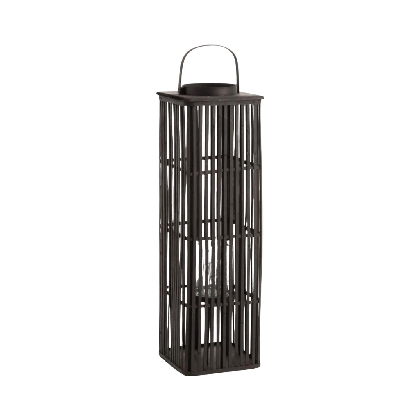 BAMBOO BLACK LANTERN | 28X28X90CM