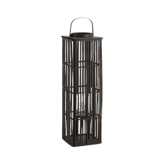 BAMBOO BLACK LANTERN | 28X28X90CM