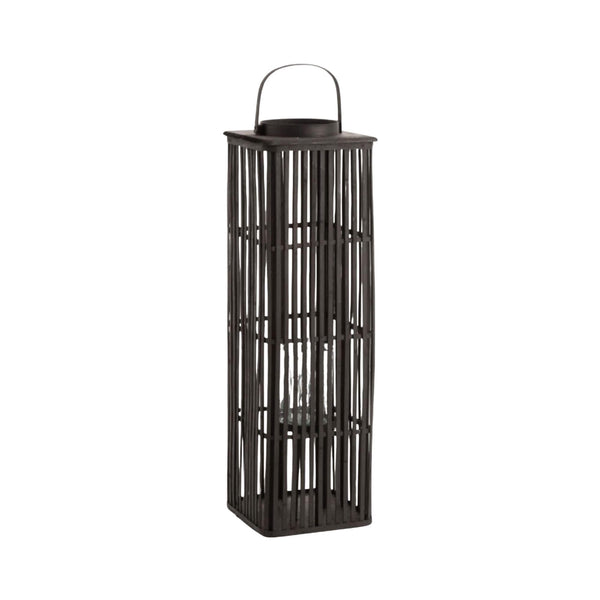 BAMBOO BLACK LANTERN | 28X28X90CM