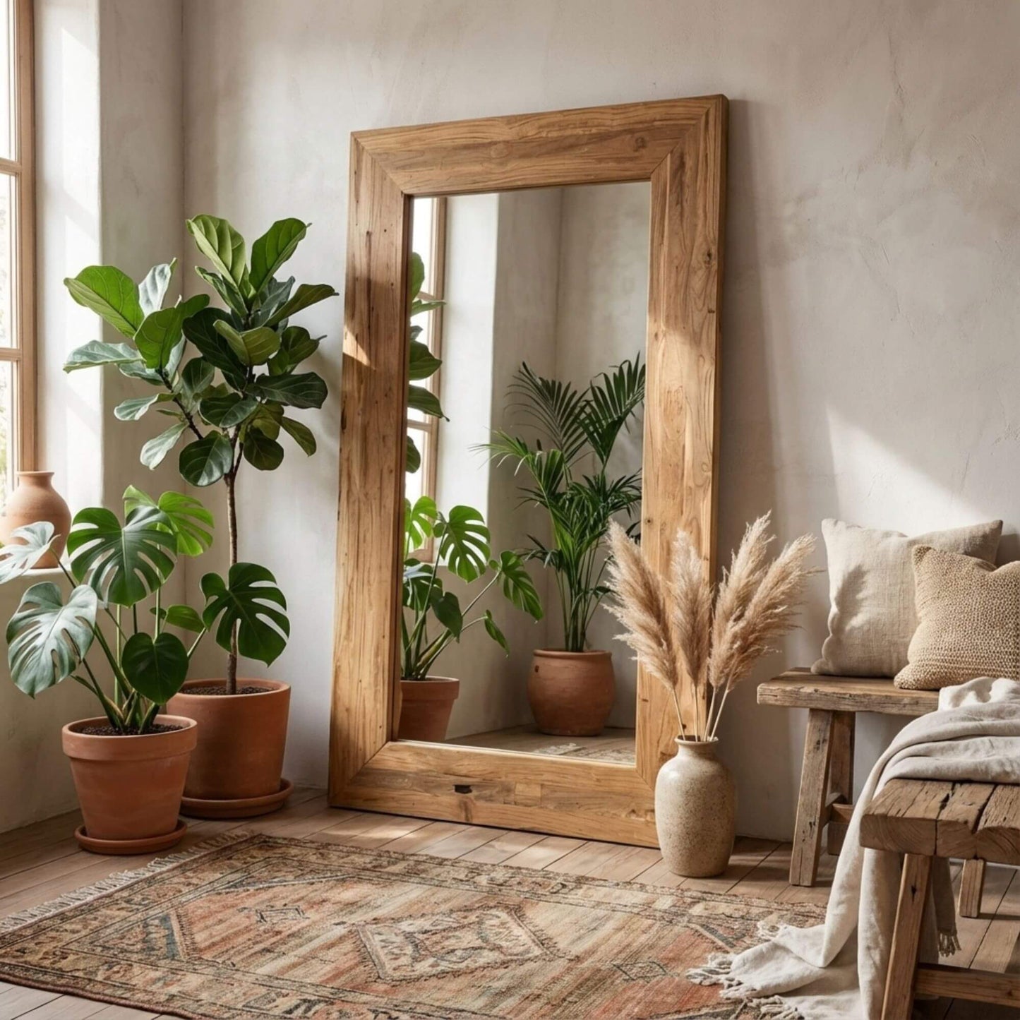 ERISED TEAK WOOD MIRROR